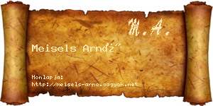 Meisels Arnó névjegykártya